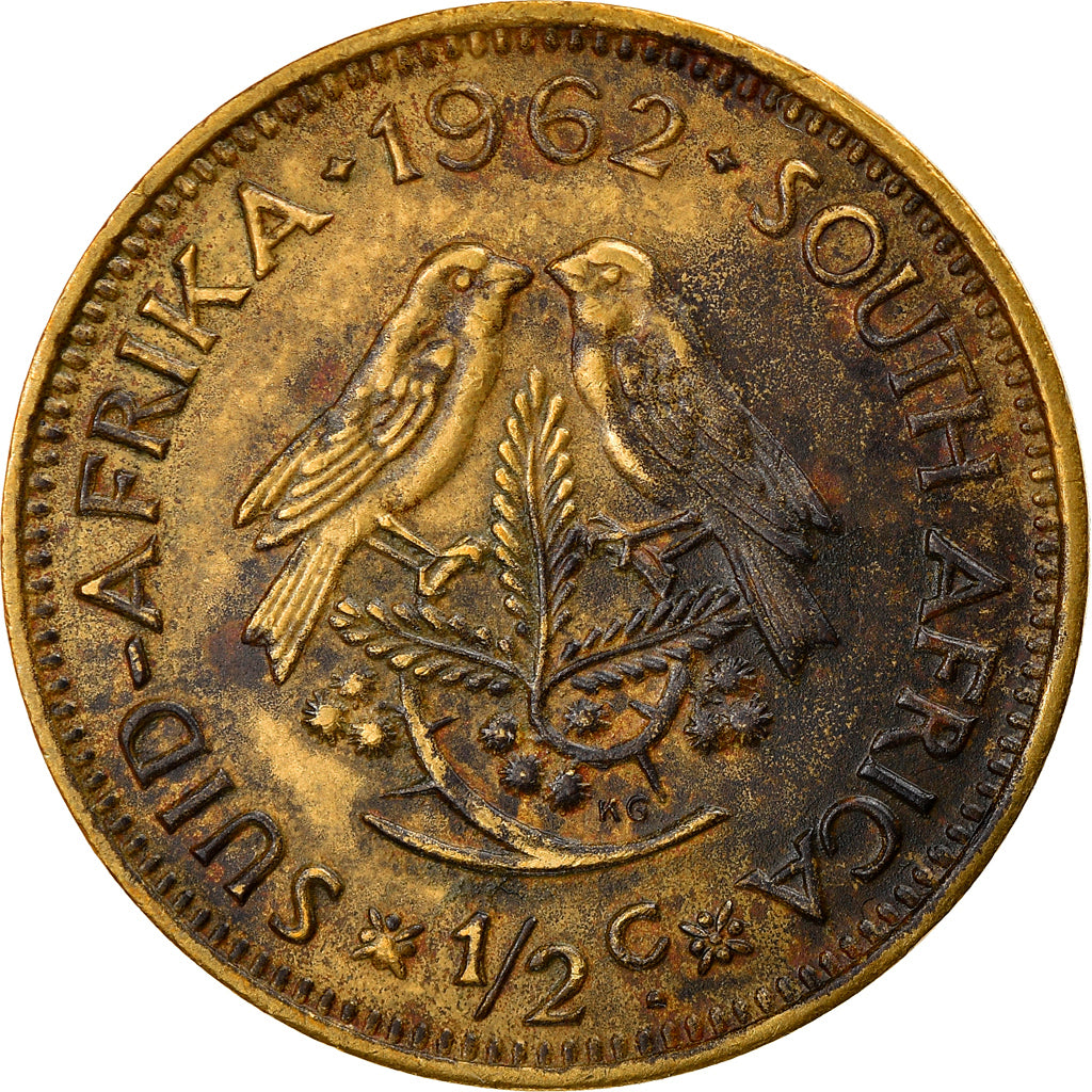 Coin, South Africa, 1/2 Cent, 1962, EF(40-45), Brass, KM:56
