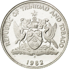 TRINIDAD & TOBAGO, 10 Cents, 1982, Franklin Mint, KM #44a, MS(63), Silver,...