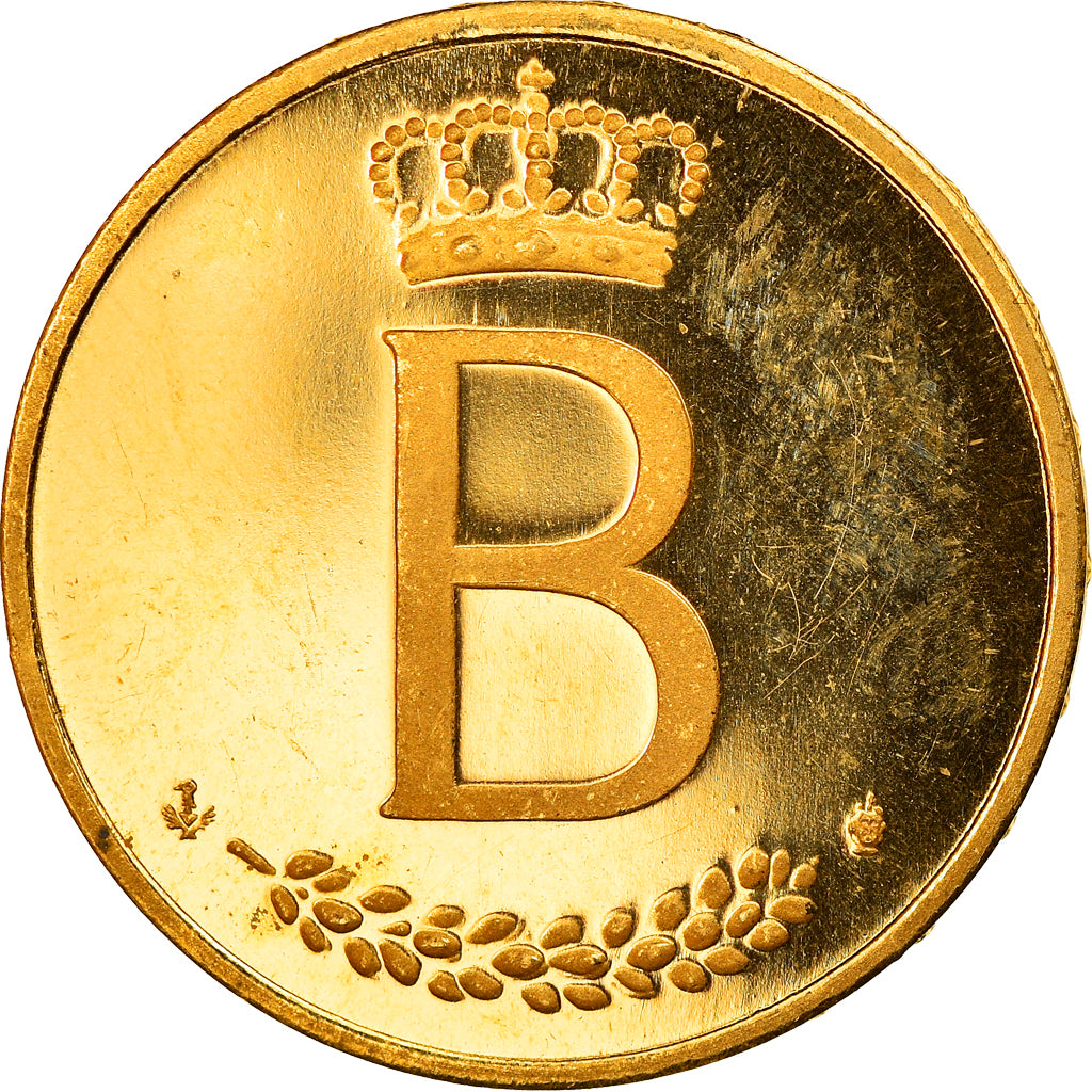 Belgium, Medal, Baudouin - 25 ans de Règne, Politics, 1976, MS(63), Gold
