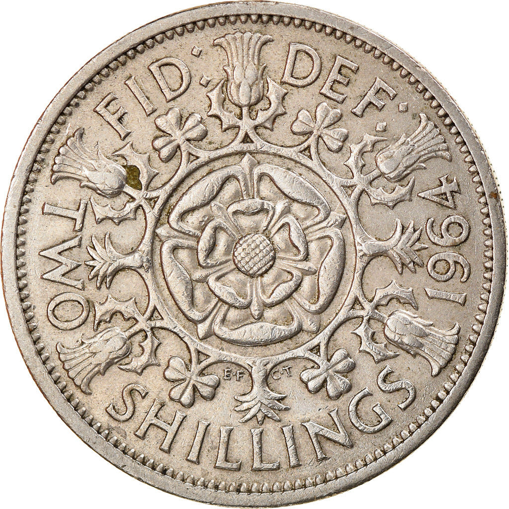 Munten, Groot Bretagne, Elizabeth II, Florin, Two Shillings, 1964, FR+