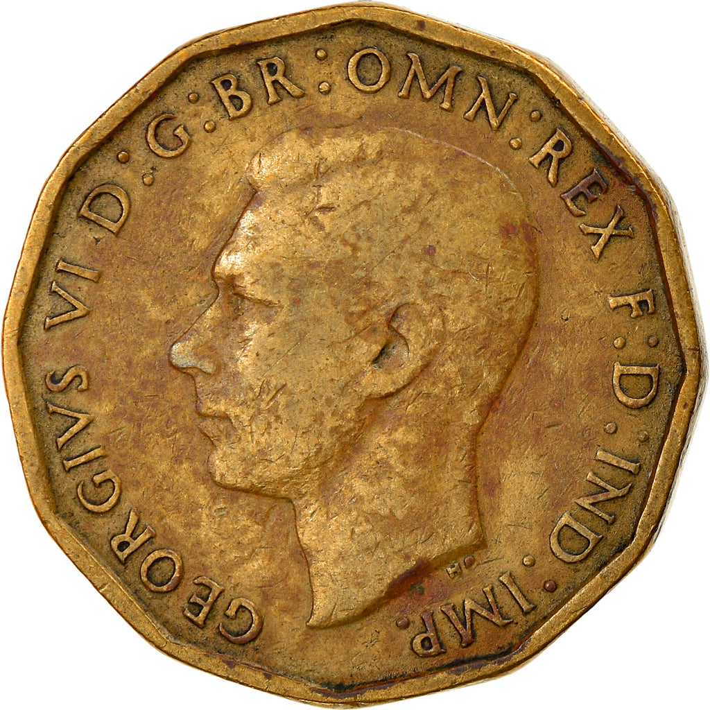 Moneta, Gran Bretagna, George VI, 3 Pence, 1942, MB, Nichel-ottone, KM:849