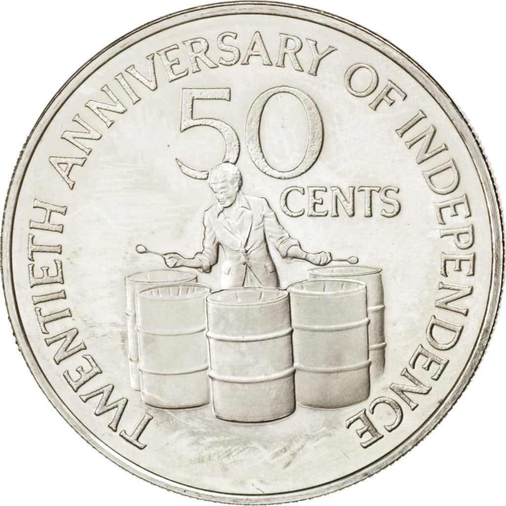 Coin, TRINIDAD & TOBAGO, 50 Cents, 1982, MS(63), Silver, KM:46a