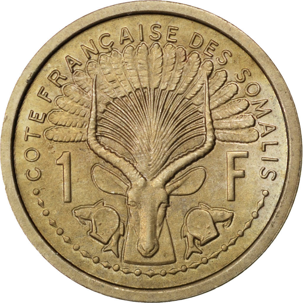 FRENCH SOMALILAND, Franc, 1948, Paris, KM #E1, AU(55-58), Copper-Nickel,...