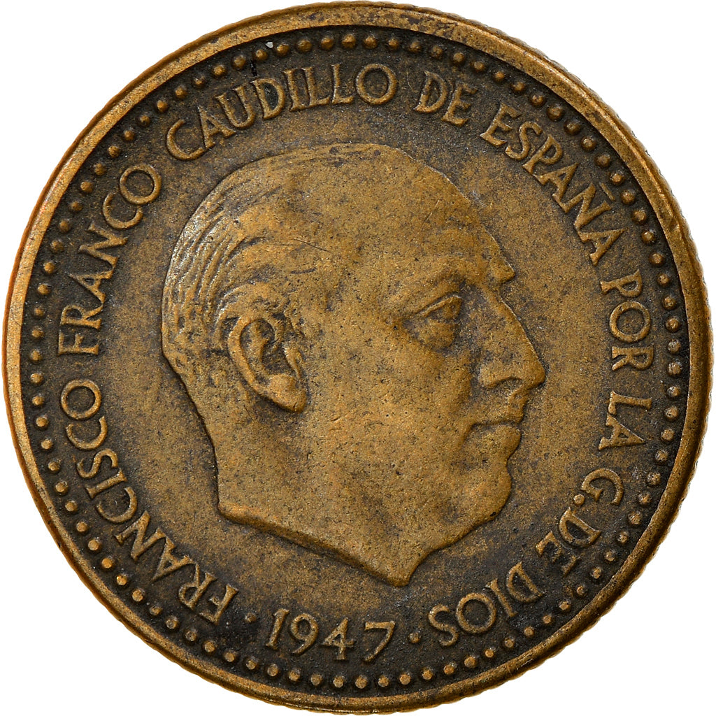 Coin, Spain, Francisco Franco, caudillo, Peseta, 1952, EF(40-45)