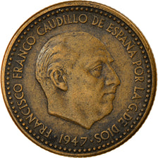 Coin, Spain, Francisco Franco, caudillo, Peseta, 1952, EF(40-45)