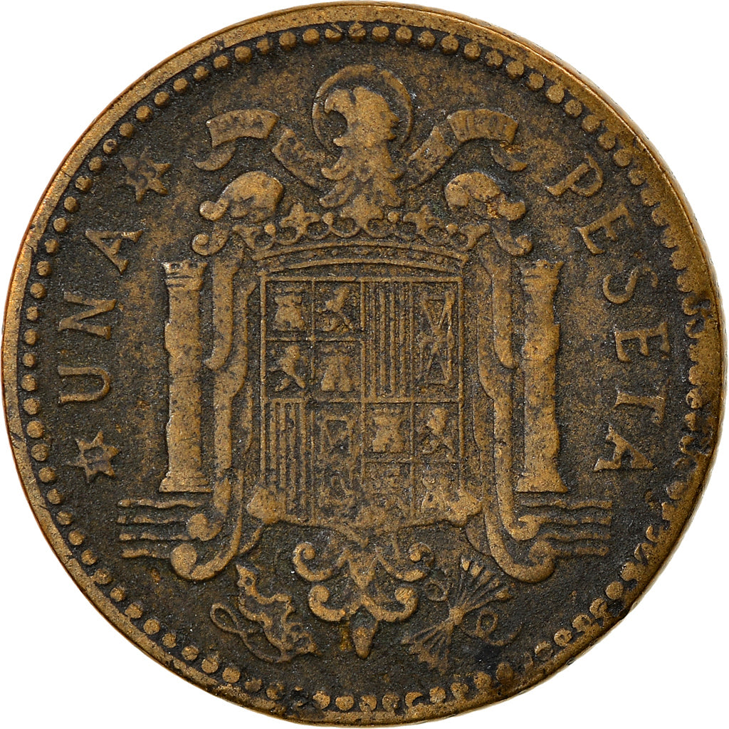 Moneta, Spagna, Francisco Franco, caudillo, Peseta, 1953, MB+, Alluminio-bronzo