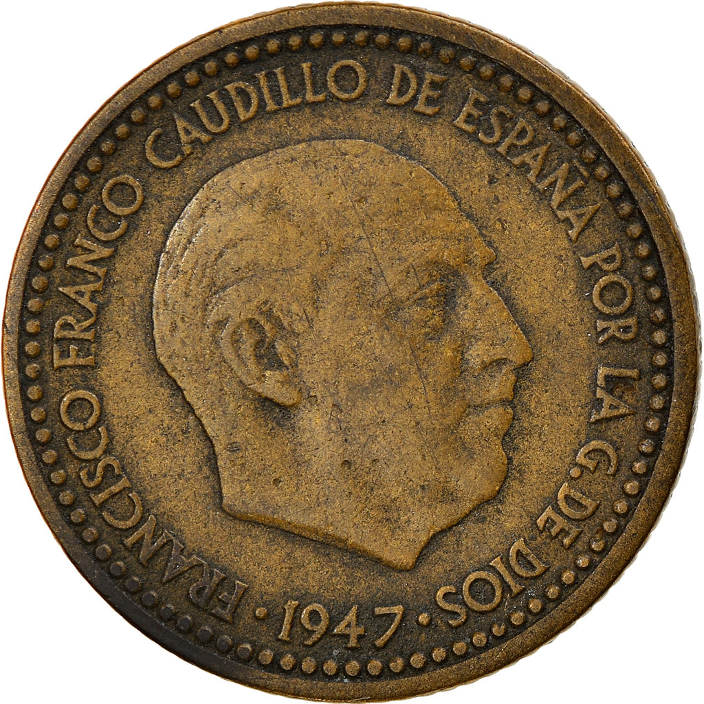 Coin, Spain, Francisco Franco, caudillo, Peseta, 1952, VF(30-35)