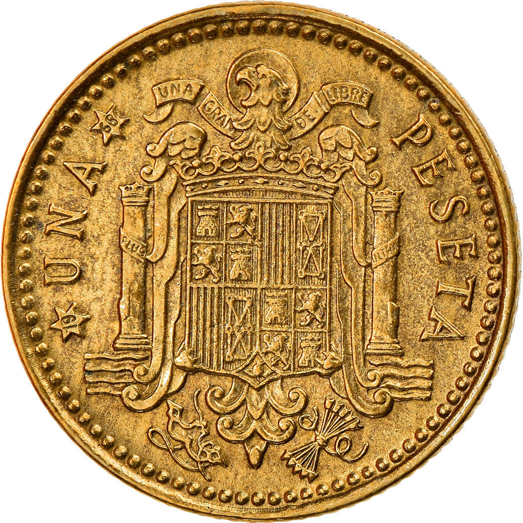 Coin, Spain, Francisco Franco, caudillo, Peseta, 1968, AU(50-53)