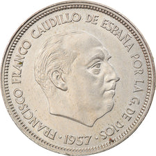 Coin, Spain, Caudillo and regent, 25 Pesetas, 1958, AU(50-53), Copper-nickel