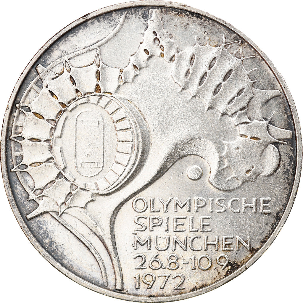 Coin, GERMANY - FEDERAL REPUBLIC, 10 Mark, 1972, Stuttgart, EF(40-45), Silver