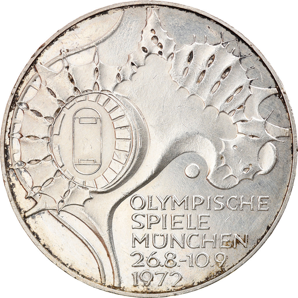 Coin, GERMANY - FEDERAL REPUBLIC, 10 Mark, 1972, Hamburg, EF(40-45), Silver