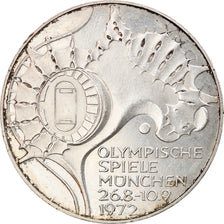 Coin, GERMANY - FEDERAL REPUBLIC, 10 Mark, 1972, Hamburg, EF(40-45), Silver
