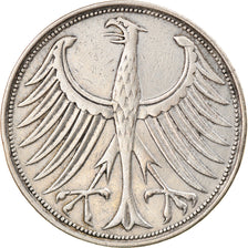 Coin, GERMANY - FEDERAL REPUBLIC, 5 Mark, 1951, Hamburg, EF(40-45), Silver