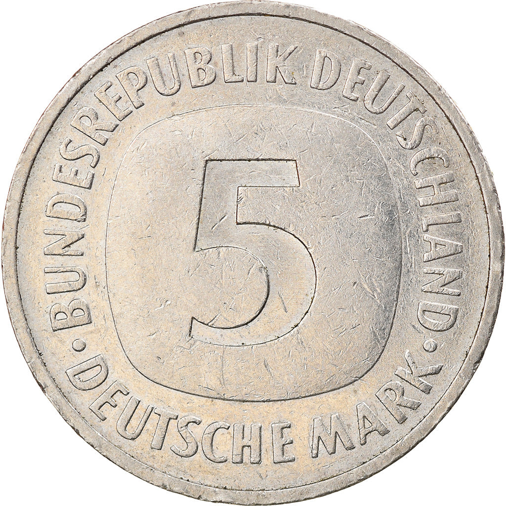 Coin, GERMANY - FEDERAL REPUBLIC, 5 Mark, 1990, Karlsruhe, EF(40-45)
