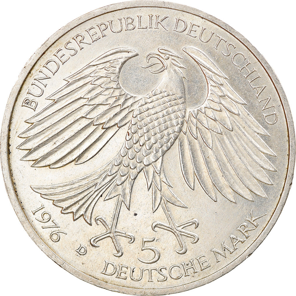 Moneta, GERMANIA - REPUBBLICA FEDERALE, 5 Mark, 1976, Munich, Germany, BB+