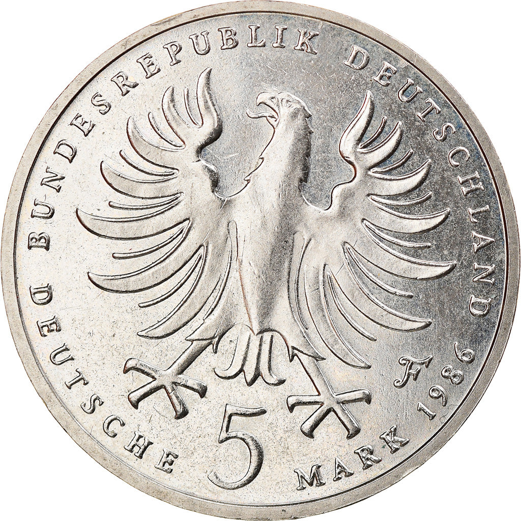 Coin, GERMANY - FEDERAL REPUBLIC, 5 Mark, 1986, Stuttgart, Germany, EF(40-45)