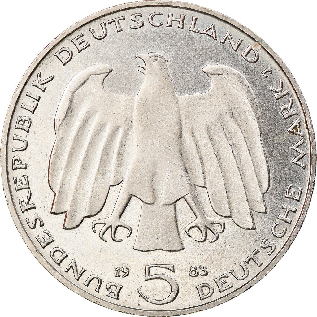 Coin, GERMANY - FEDERAL REPUBLIC, 5 Mark, 1983, Hamburg, Germany, AU(55-58)