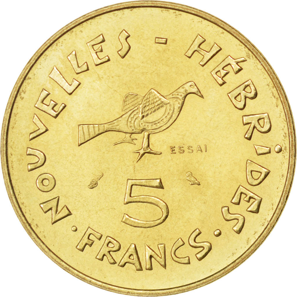 NEW HEBRIDES, 5 Francs, 1970, Paris, KM #E6, AU(55-58),...