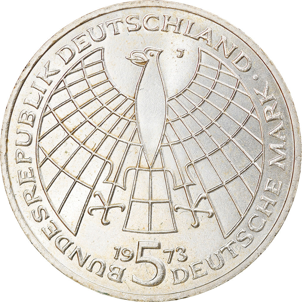 Coin, GERMANY - FEDERAL REPUBLIC, 5 Mark, 1973, Hamburg, Germany, AU(55-58)