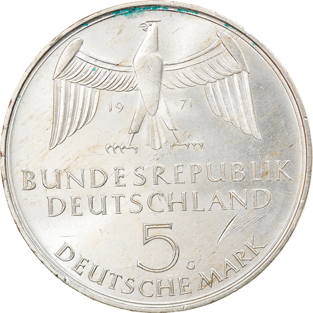Coin, GERMANY - FEDERAL REPUBLIC, 5 Mark, 1971, Karlsruhe, Germany, EF(40-45)