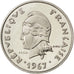 Coin, New Hebrides, 10 Francs, 1967, Paris, AU(55-58), Nickel, KM:E2