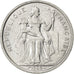 FRENCH POLYNESIA, 5 Francs, 1965, KM #4, AU(55-58), Aluminum, 31, Lecompte #47,.