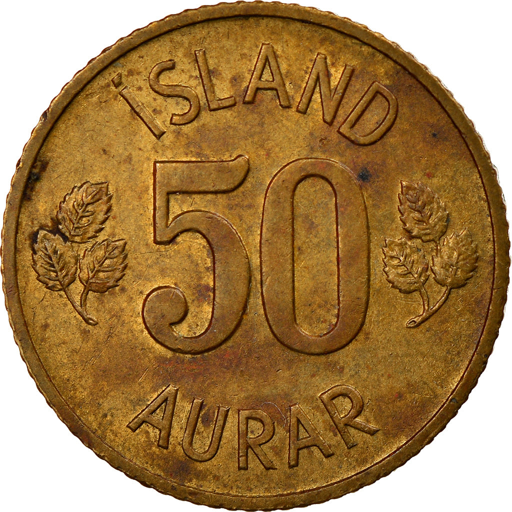 Munten, IJsland, 50 Aurar, 1971, ZF, Nickel-brass, KM:17