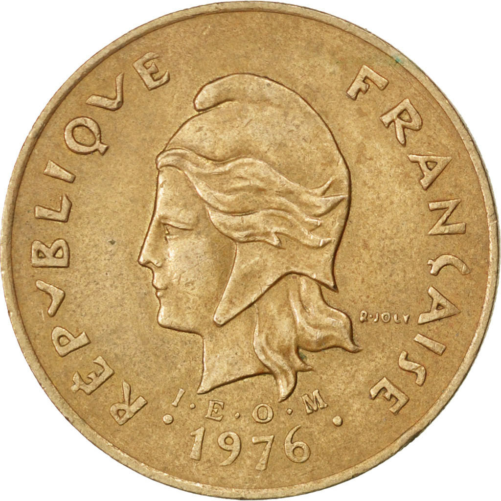 FRENCH POLYNESIA, 100 Francs, 1976, Paris, KM #14, EF(40-45), Nickel-Bronze,...