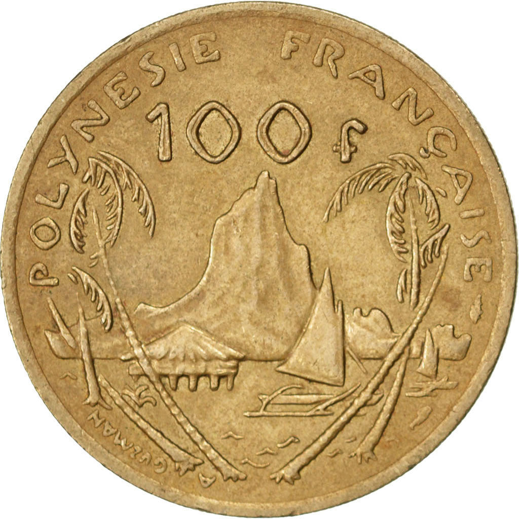 FRENCH POLYNESIA, 100 Francs, 1976, Paris, KM #14, EF(40-45), Nickel-Bronze,...