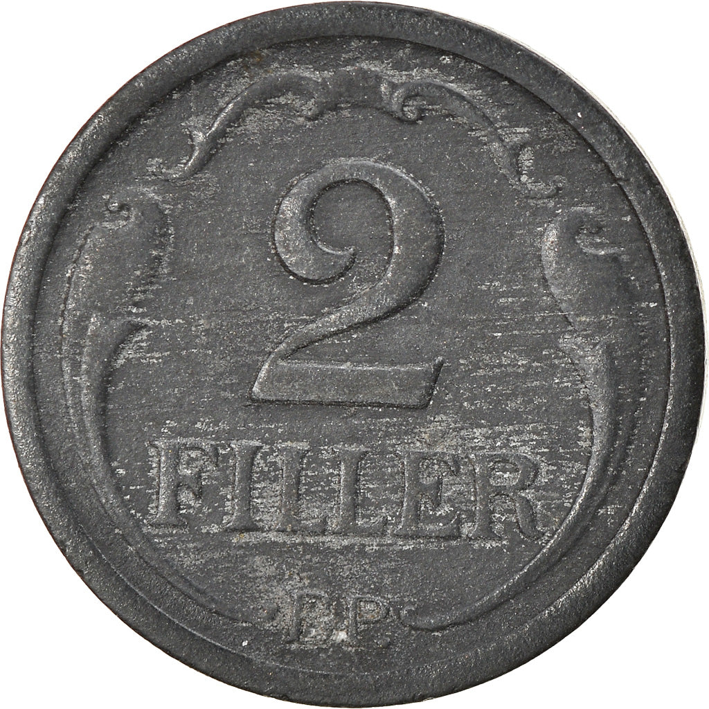 Moneta, Węgry, 2 Filler, 1943, EF(40-45), Cynk, KM:519