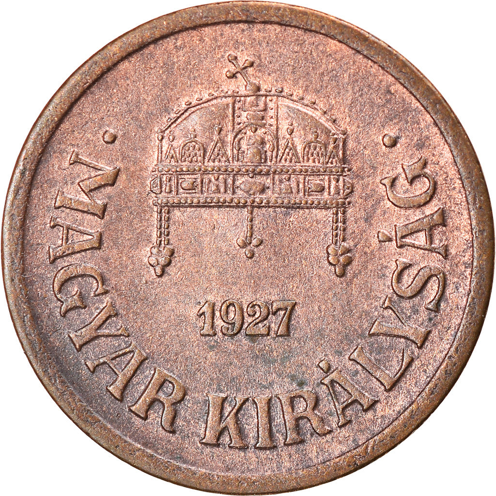 Moeda, Hungria, 2 Filler, 1927, Budapest, AU(50-53), Bronze, KM:506
