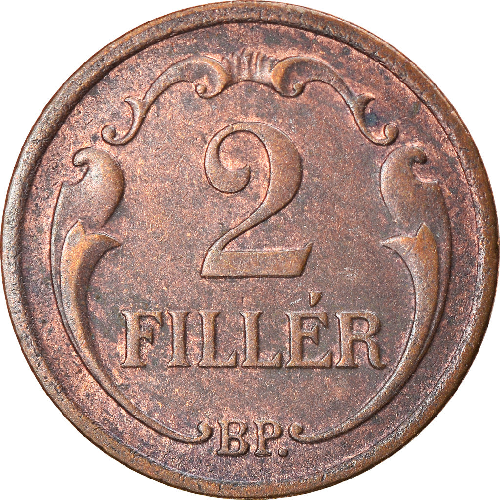 Moeda, Hungria, 2 Filler, 1927, Budapest, AU(50-53), Bronze, KM:506