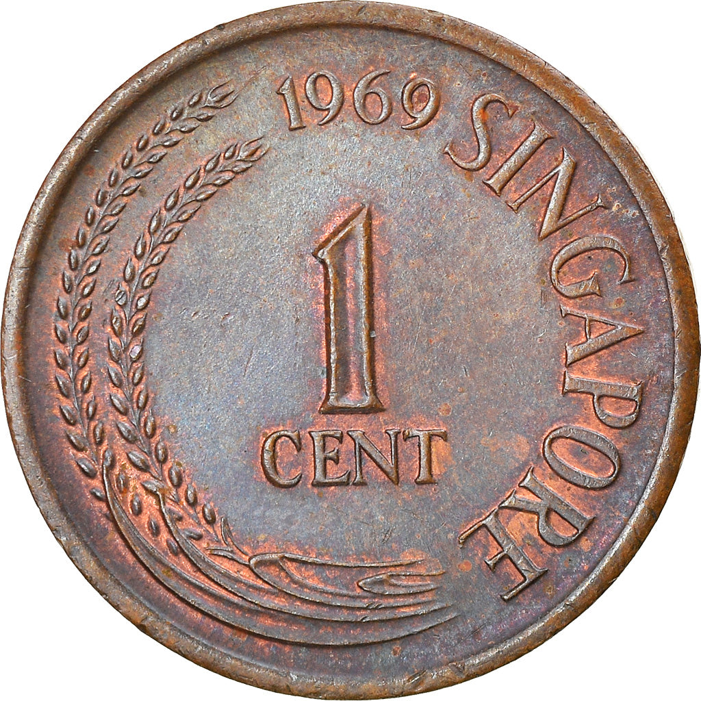 Coin, Singapore, Cent, 1969, Singapore Mint, EF(40-45), Bronze, KM:1
