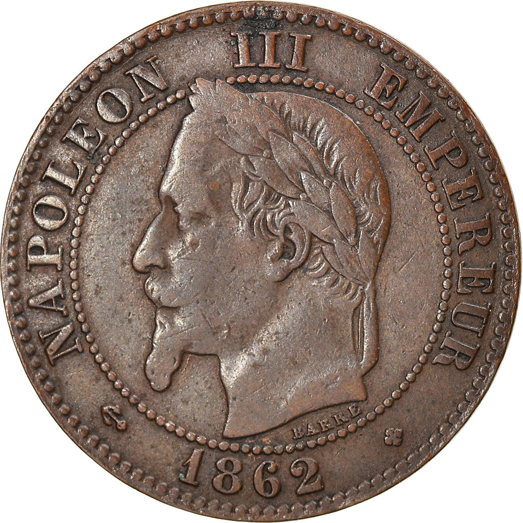 Coin, France, Napoleon III, 2 Centimes, 1862, Strasbourg, VF(30-35), Bronze