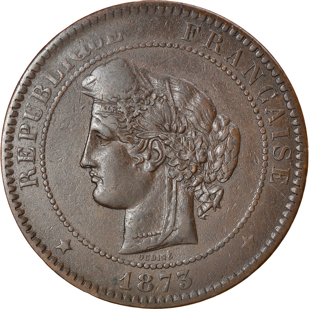 Monnaie, France, Cérès, 10 Centimes, 1873, Paris, TTB, Bronze, Gadoury:265a