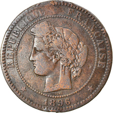 Monnaie, France, Cérès, 10 Centimes, 1896, Paris, TB+, Bronze, Gadoury:265a