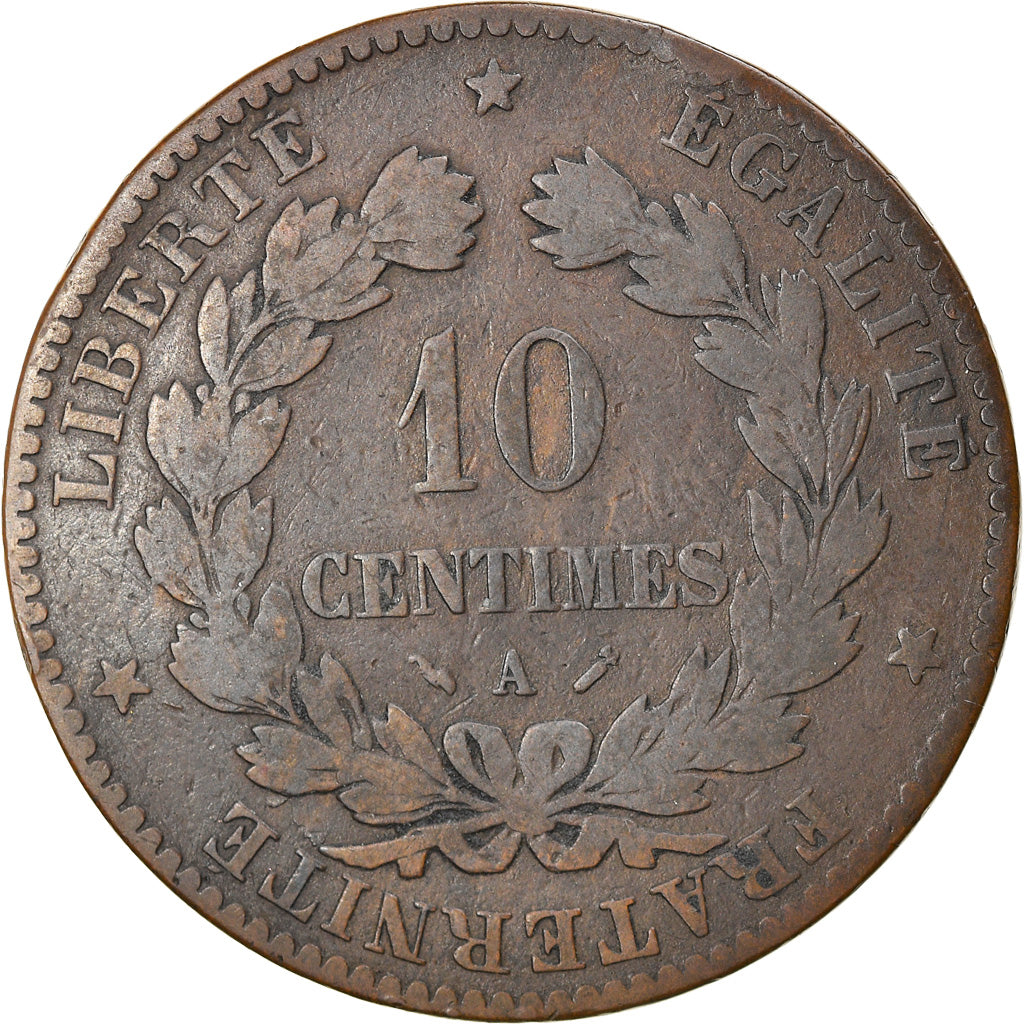 Coin, France, Cérès, 10 Centimes, 1881, Paris, VF(20-25), Bronze, KM:815.1