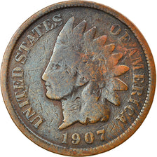 Coin, United States, Indian Head Cent, Cent, 1907, U.S. Mint, Philadelphia