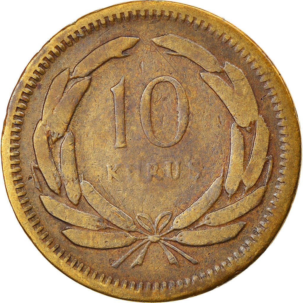Munten, Turkije, 10 Kurus, 1956, ZF, Tin, KM:888
