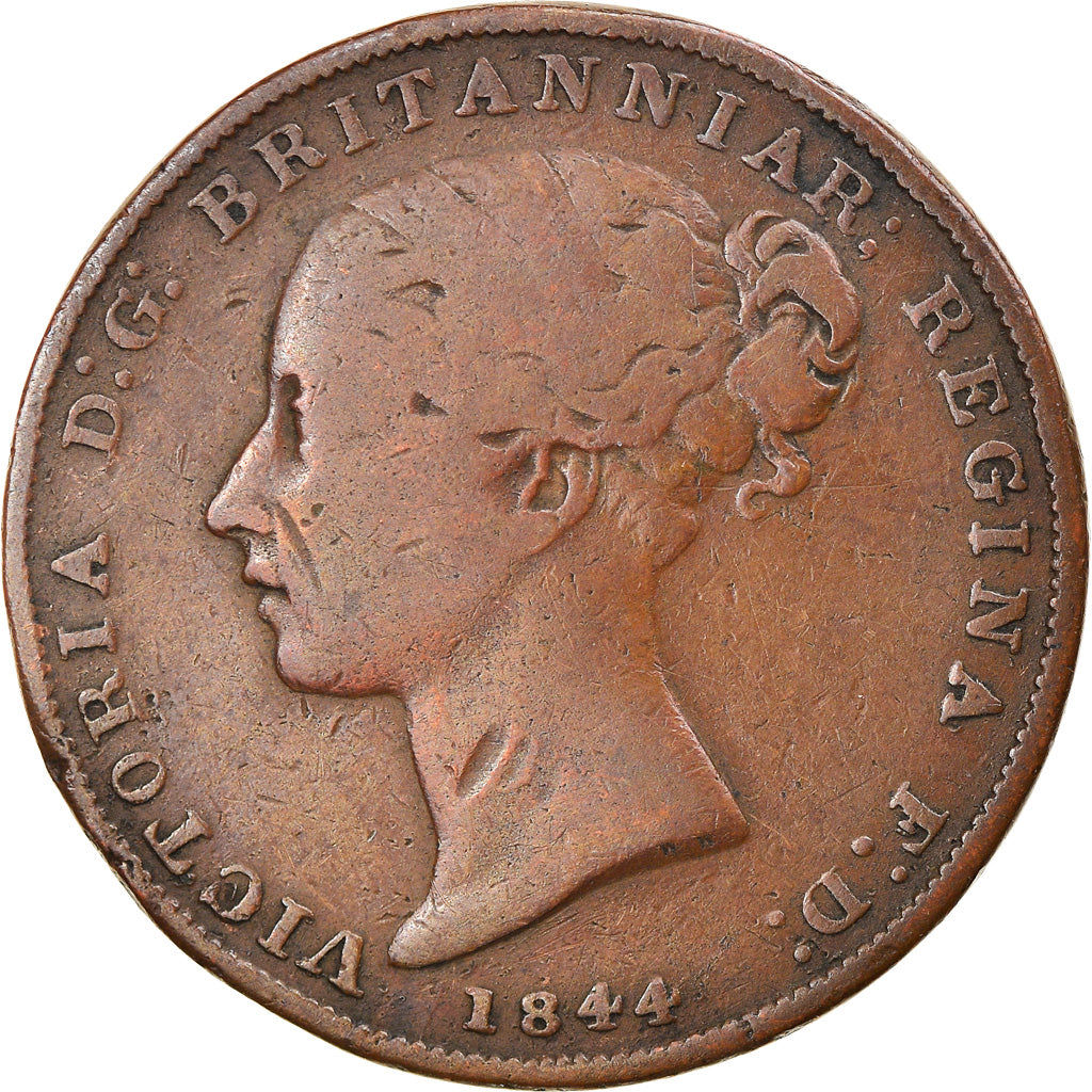 Coin, Jersey, Victoria, 1/26 Shilling, 1844, VF(30-35), Copper, KM:2