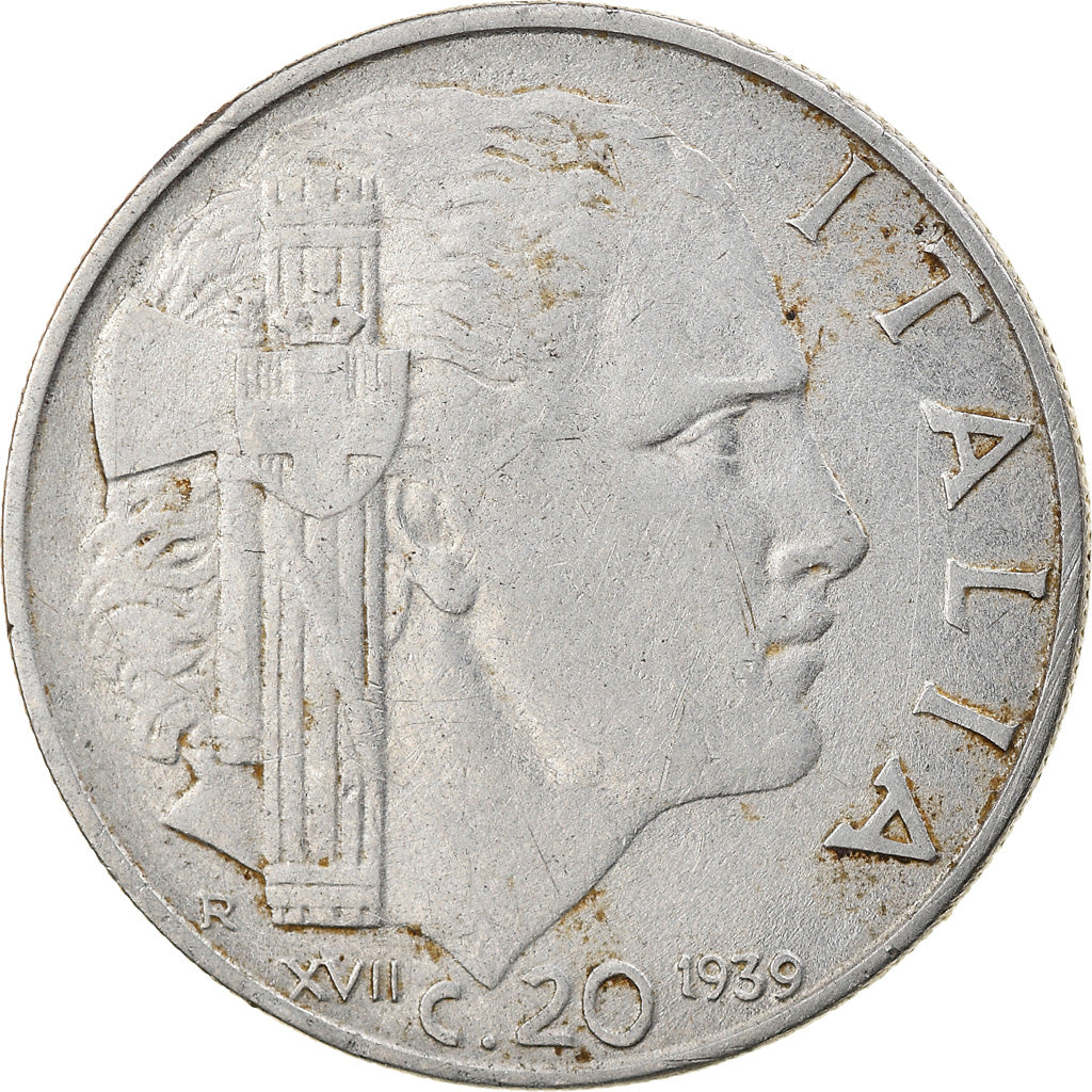 Münze, Italien, Vittorio Emanuele III, 20 Centesimi, 1939, Rome, S+, Stainless