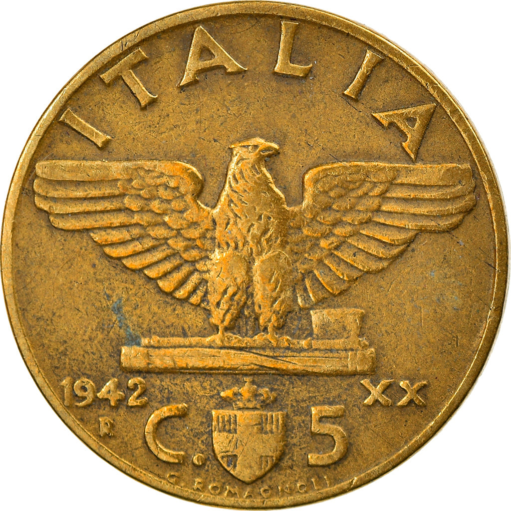 Coin, Italy, Vittorio Emanuele III, 5 Centesimi, 1942, Rome, EF(40-45)