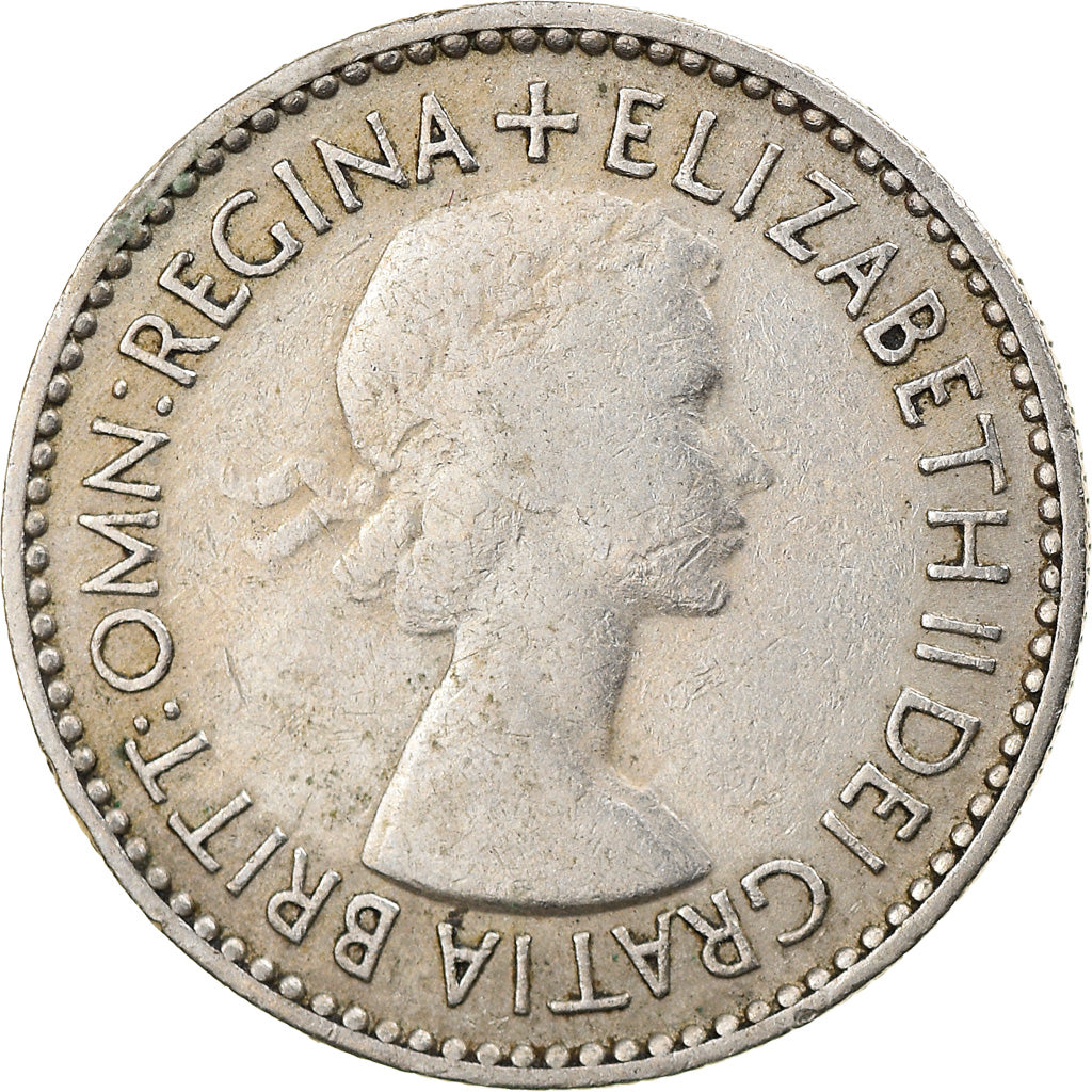 Coin, Great Britain, Elizabeth II, 6 Pence, 1953, VF(20-25), Copper-nickel
