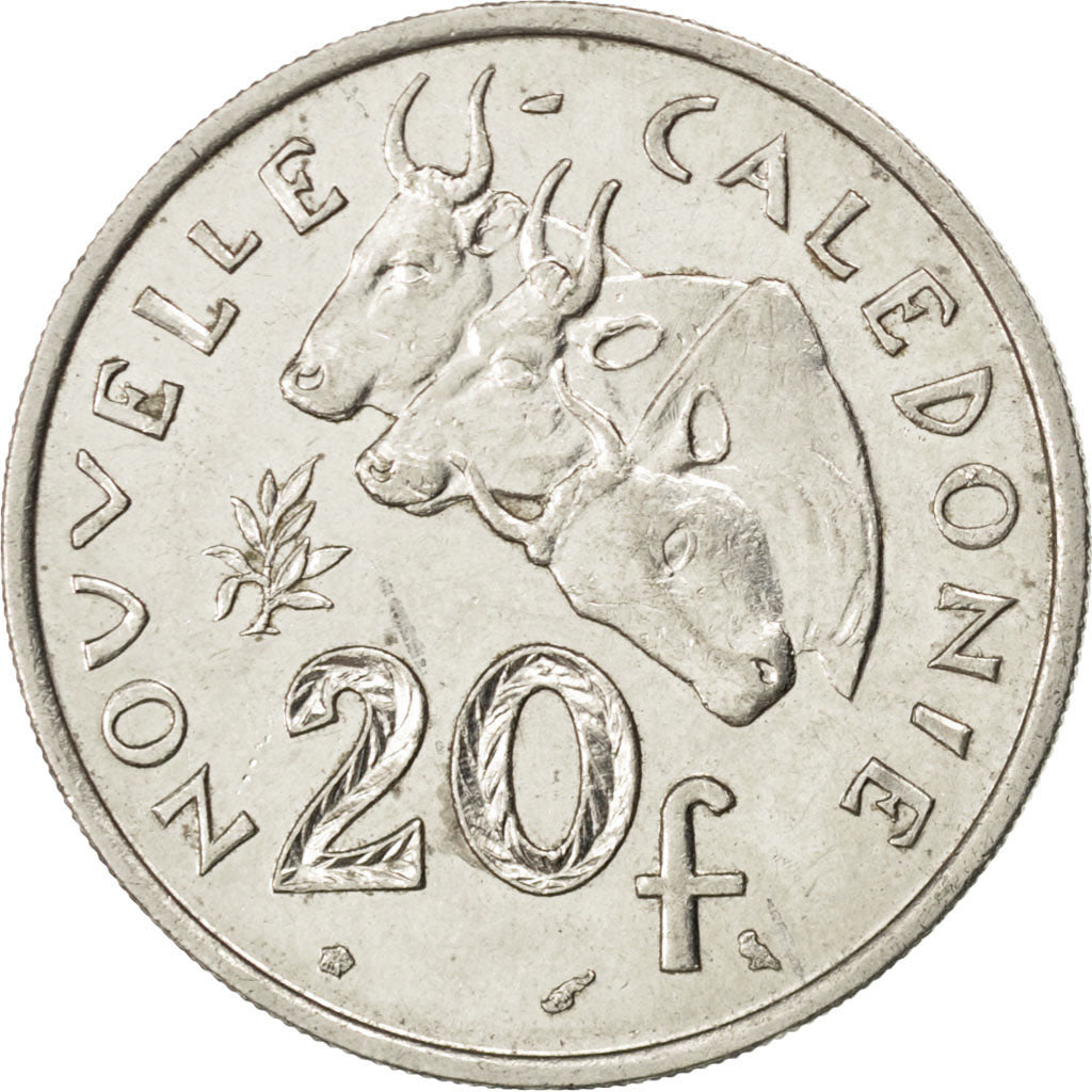 NEW CALEDONIA, 20 Francs, 1967, Paris, KM #6, EF(40-45), Nickel, 28.5, Lecompte.