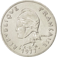 NEW CALEDONIA, 20 Francs, 1977, Paris, KM #12, EF(40-45), Nickel, 28.5,...