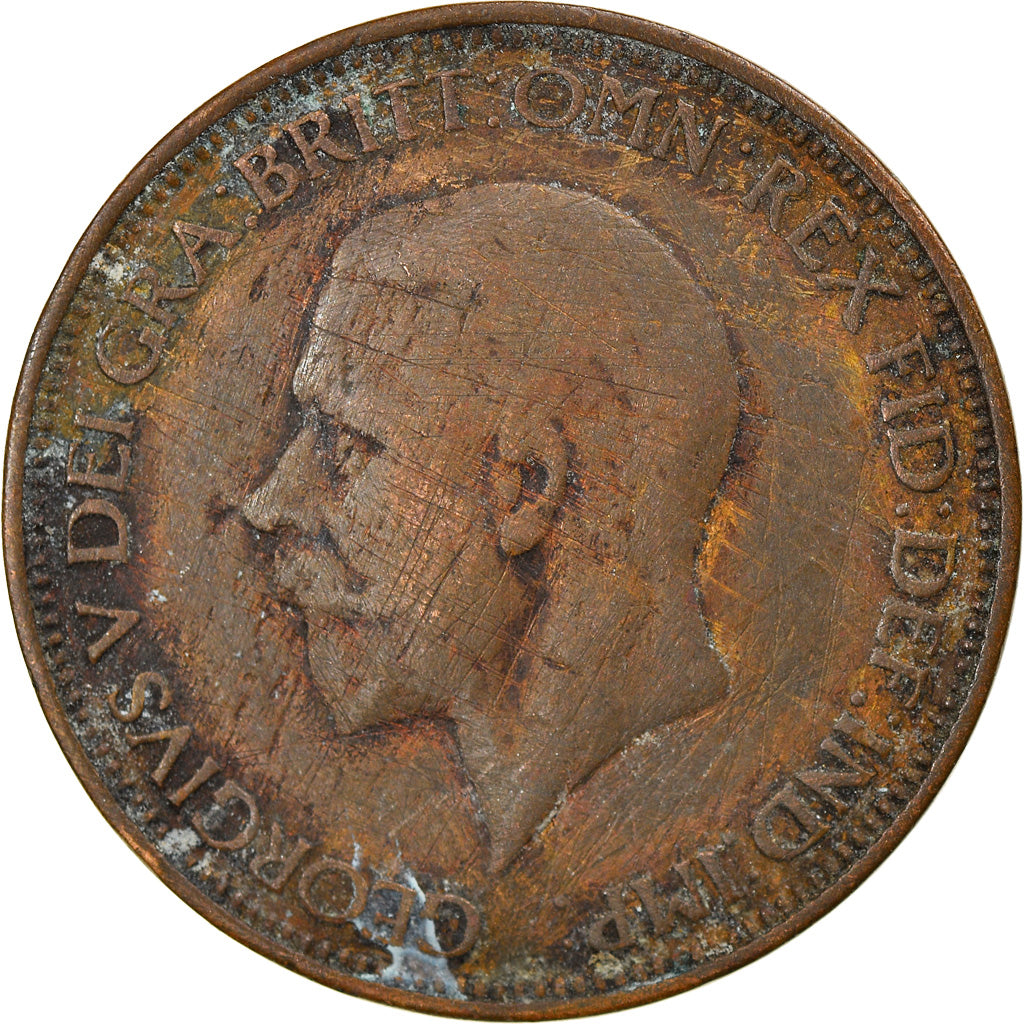 Coin, Great Britain, George V, 1/2 Penny, 1933, VF(20-25), Bronze, KM:837