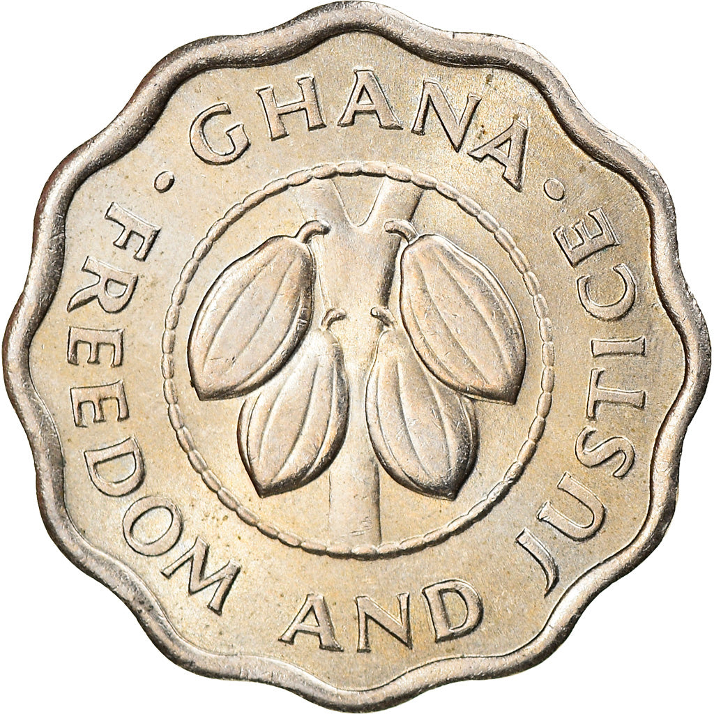 Moneta, Ghana, 2-1/2 Pesewas, 1967, SPL-, Rame-nichel, KM:14