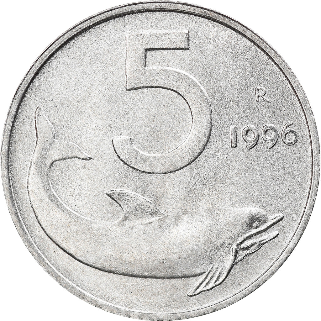 Münze, Italien, 5 Lire, 1996, Rome, VZ, Aluminium, KM:92