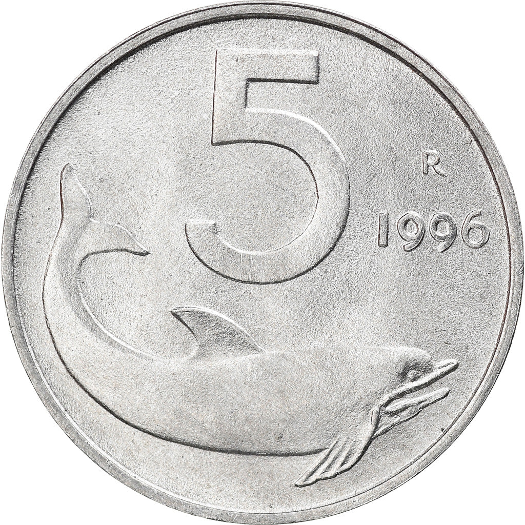 Moneta, Italia, 5 Lire, 1996, Rome, SPL, Alluminio, KM:92