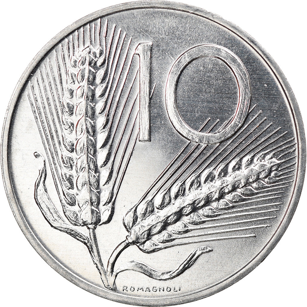 Moneta, Włochy, 10 Lire, 1980, Rome, MS(63), Aluminium, KM:93